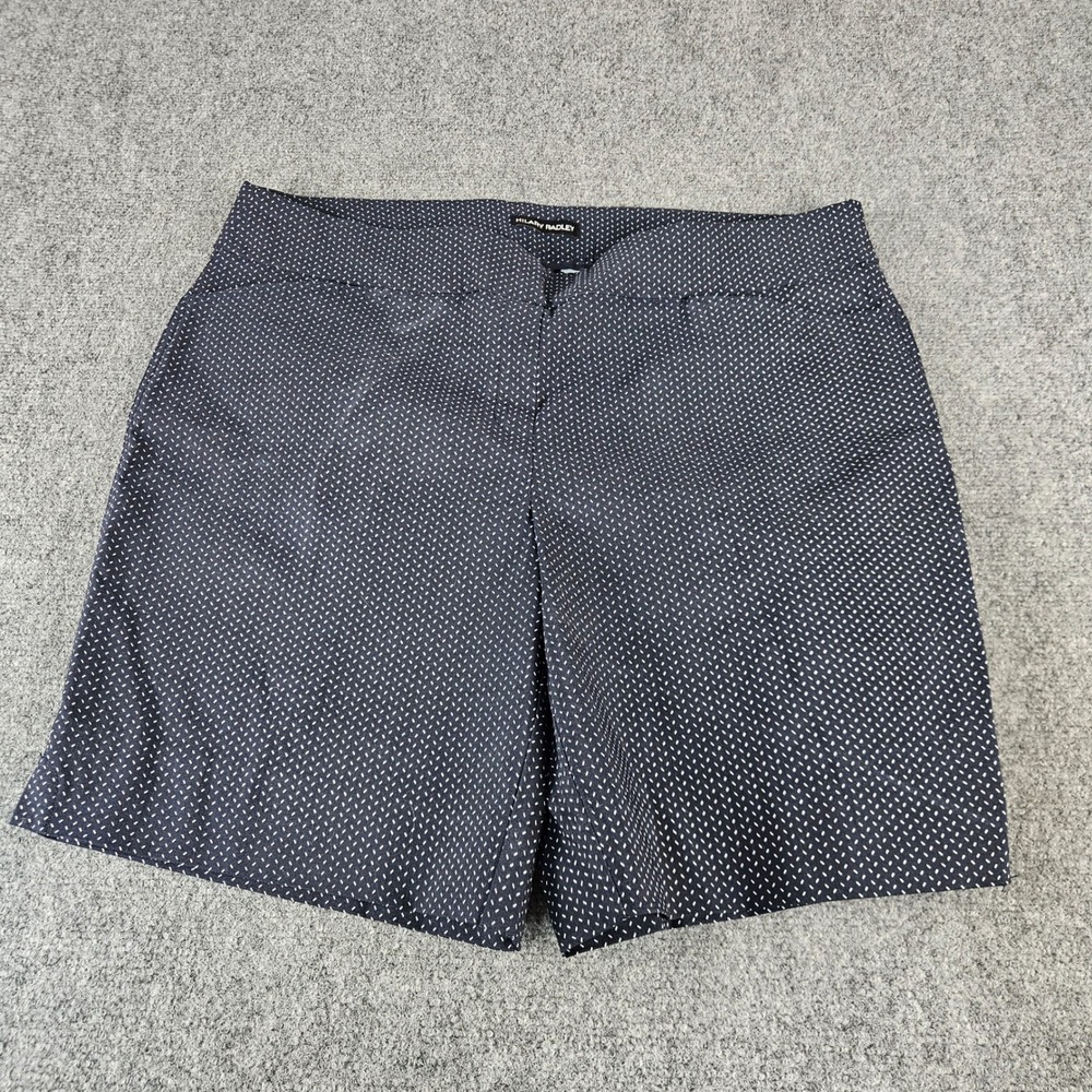 Hilary Radley Navy White Micro Print Pull On Shorts Womens XL D3994-E2318